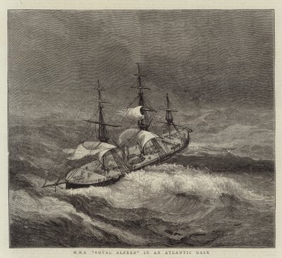 HMS Royal Alfred en una Tormenta Atlántica de Walter William May