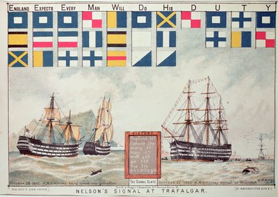 La señal de Nelson en Trafalgar en 1805, de 