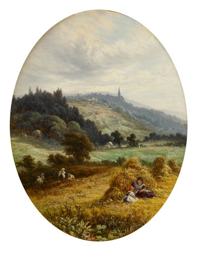 Tiempo de cosecha en Earlswood, cerca de Redhill, Surrey de Walter Williams