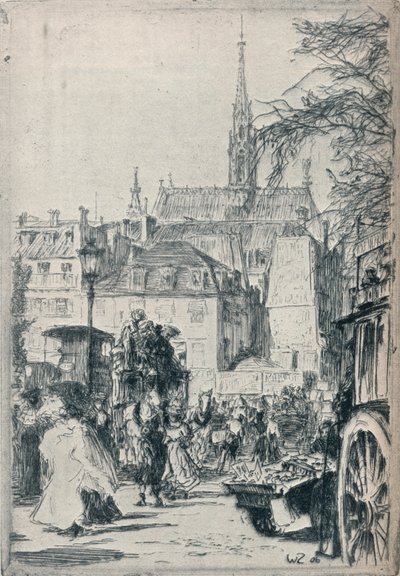 Plaza St. Michel, París, c1913 de Walter Zeising