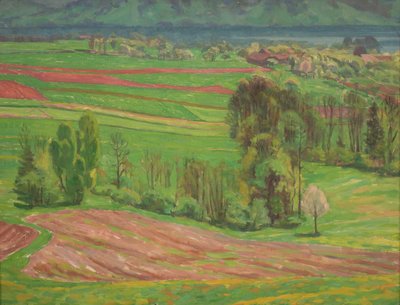 Paisaje de Attersee en primavera de Walther Gamerith