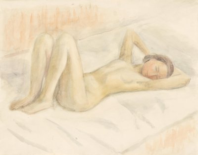 Desnudo femenino recostado de Walther Gamerith