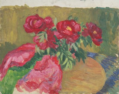 peonias en la mesa de Walther Gamerith