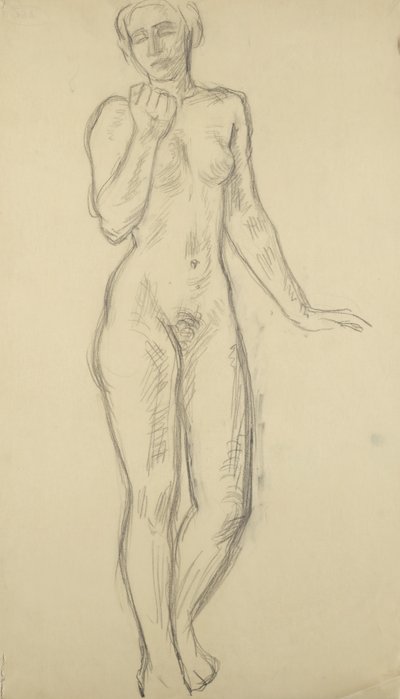 Desnudo femenino de pie de Walther Gamerith