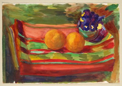 Naturaleza muerta con naranjas y flores de Walther Gamerith