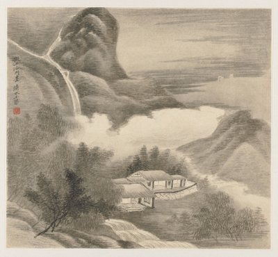 Álbum de paisajes: Hoja 5, 1677 de Wang Gai