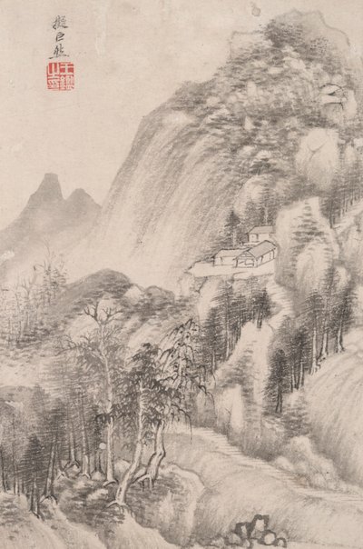 Paisaje al estilo de varios maestros antiguos: paisaje después de Juran (siglo X d.C. activo) de Wang Jian