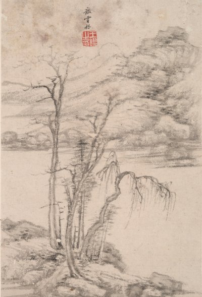 Paisaje en el estilo de varios viejos maestros: Paisaje después de Ni Zan (1301 de Wang Jian