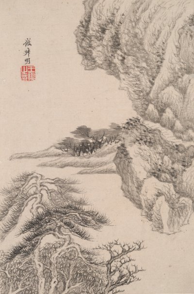 Paisaje al estilo de varios maestros antiguos: paisaje según Wang Meng (1308 de Wang Jian