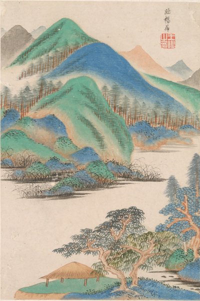 Paisaje al estilo de varios maestros antiguos: paisaje según Yang Sheng (713 de Wang Jian