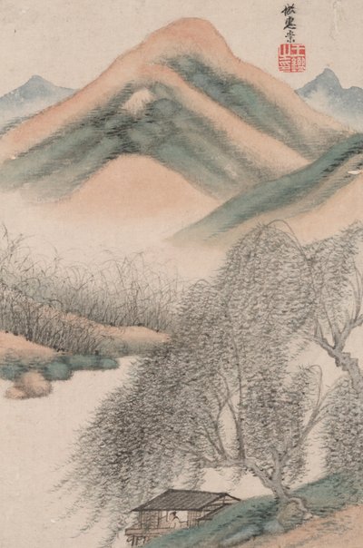 Paisajes en los Estilos de los Viejos Maestros; Paisaje después de Hui Chong (965 de Wang Jian