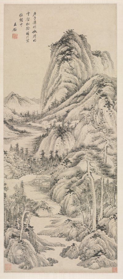 Sombra de pinos en un valle nublado, 1660 de Wang Jian