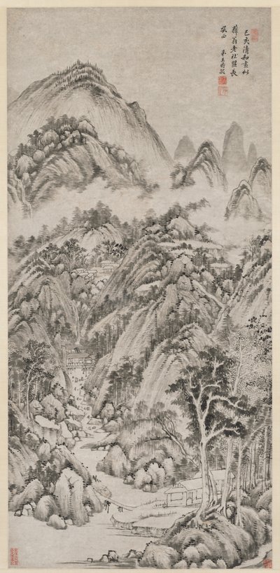 Mountain Village Embraced by the Summer de Wang Shimin