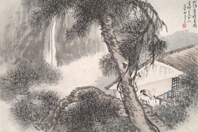 Lectura en el Estudio Secluded Pine (Song yin an) de Wang Su