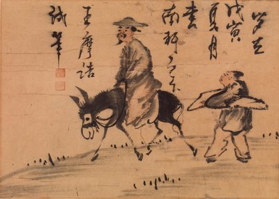 Una poeta en mula de Wang Wei