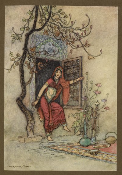 Lámina 7: "La niña del Muro-Amirah". Cuentos populares de Bengala... Con 32 ilustraciones en color de Warwick Goble (Edición de lujo) de Warwick Goble