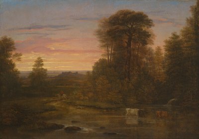 Un paisaje después del atardecer, c.1819 de Washington Allston