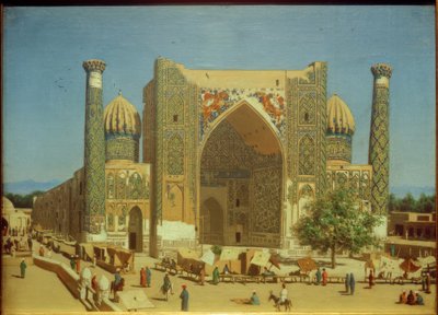 Madraza Shir-Dor en la Plaza Registán en Samarcanda de Wassili W. Werestschagin