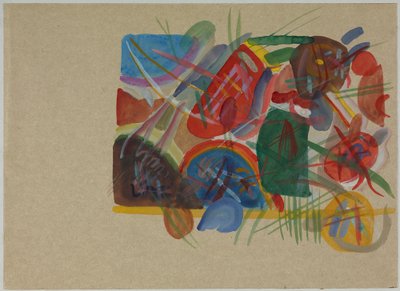 Acuarela «Con bosque y arcoíris» de Wassily Kandinsky