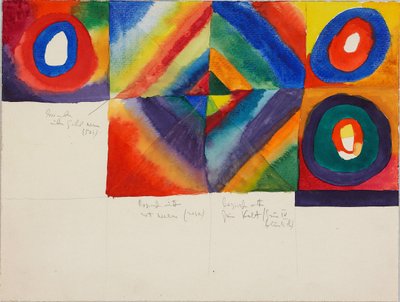 Estudios de color con información sobre la técnica de pintura, 1913 de Wassily Kandinsky