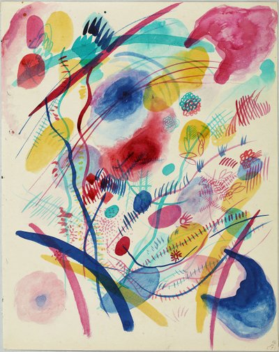Composición en rojo, azul, verde y amarillo de Wassily Kandinsky