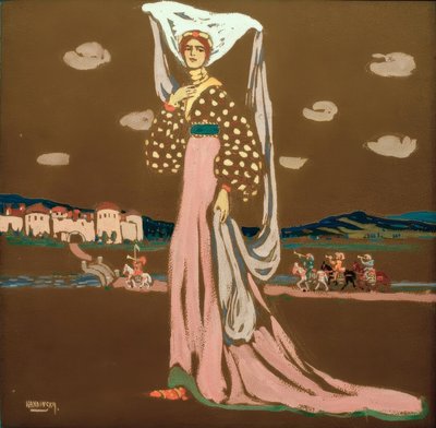 La noche (Dama paseando) de Wassily Kandinsky