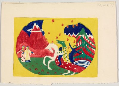 Proyecto para la xilografía en color «Montañas» de Wassily Kandinsky