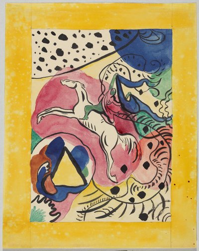 Borrador para la portada del almanaque "Der Blaue Reiter" de Wassily Kandinsky