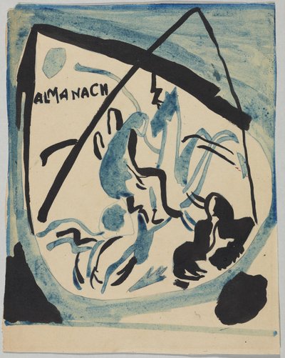 Borrador para la portada del almanaque "Der Blaue Reiter" de Wassily Kandinsky