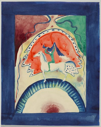 Borrador para la portada del almanaque "Der Blaue Reiter" de Wassily Kandinsky