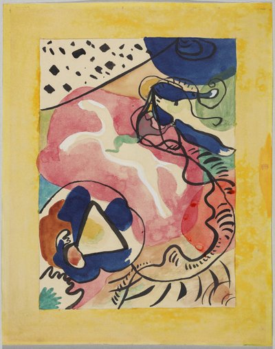Borrador para la portada del almanaque "Der Blaue Reiter" de Wassily Kandinsky