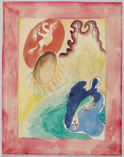 Borrador para la portada del almanaque "Der Blaue Reiter" de Wassily Kandinsky