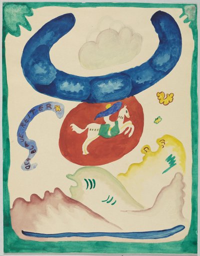 Borrador para la portada del almanaque "Der Blaue Reiter" de Wassily Kandinsky