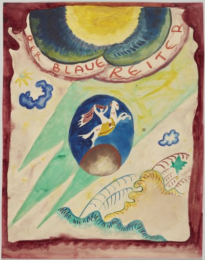 Borrador para la portada del almanaque "Der Blaue Reiter" de Wassily Kandinsky