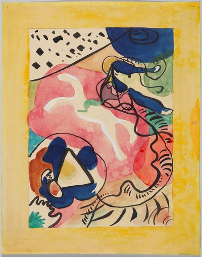 Entwurf für den Umschlag des Almanachs "Der Blaue Reiter" de Wassily Kandinsky