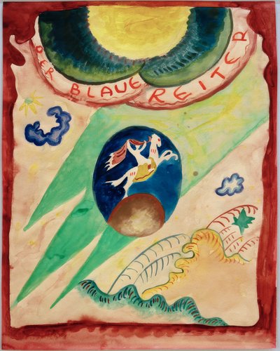 Diseño para la portada del almanaque Der Blaue Reiter de Wassily Kandinsky
