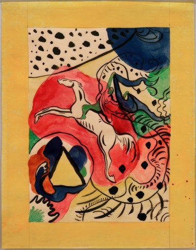 Diseño para la portada del almanaque Der Blaue Reiter de Wassily Kandinsky