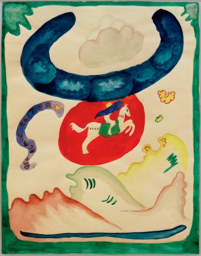 Diseño para la portada del almanaque Der Blaue Reiter de Wassily Kandinsky
