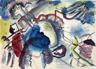 "" Sketch for Painting with White Border "(Sketch for Painting with White Border) (Diseño para el cuadro con borde blanco) Pintura de Vassily Kandinsky (ou Wassily Kandinski ou Kandinskij de Wassily Kandinsky