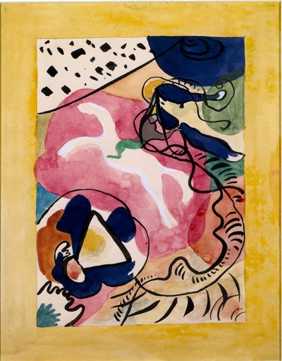 Expresionismo: proyecto de portada para el almanaque de "Der Blaue Reiter" por Vassily Kandinsky. 1911 de Wassily Kandinsky