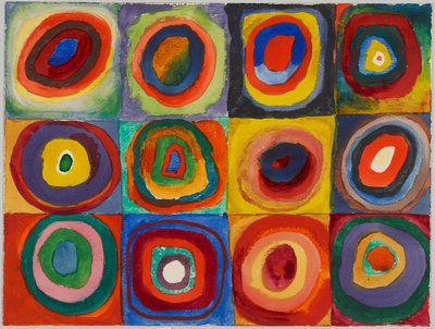 Estudio de color: cuadrados con anillos concéntricos de Wassily Kandinsky