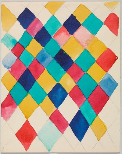 Farbstudie mit Rauten de Wassily Kandinsky