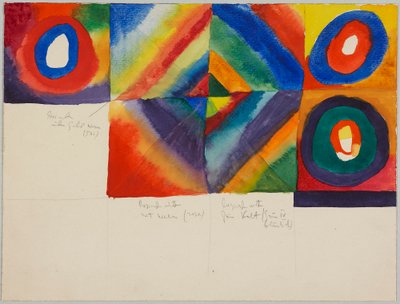 Estudios de color con información sobre la técnica pictórica de Wassily Kandinsky