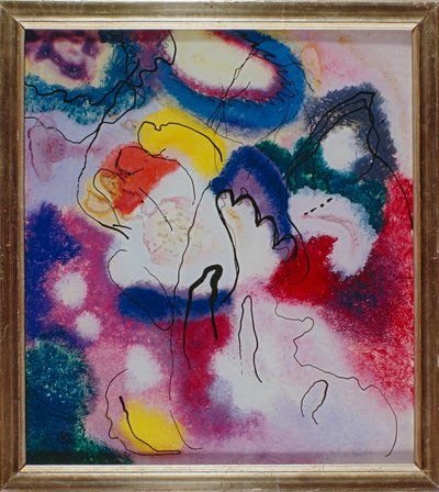 Cuadro de cristal con mancha roja de Wassily Kandinsky