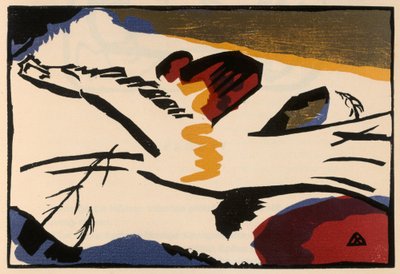Holzschnitt zu dem Gemälde "Lyrisches" (Blatt 9 aus: "Klänge") de Wassily Kandinsky
