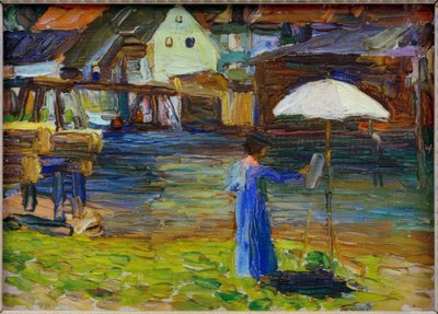 Kallmünz – Gabriele Münter Pintando I de Wassily Kandinsky