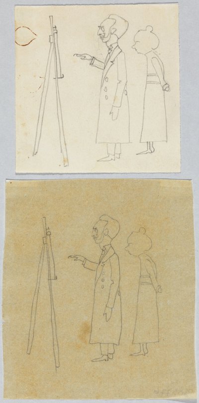 Kandinsky y Münter frente al caballete de Wassily Kandinsky