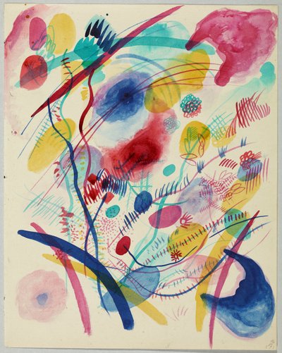 Composición en rojo, azul, verde y amarillo. de Wassily Kandinsky