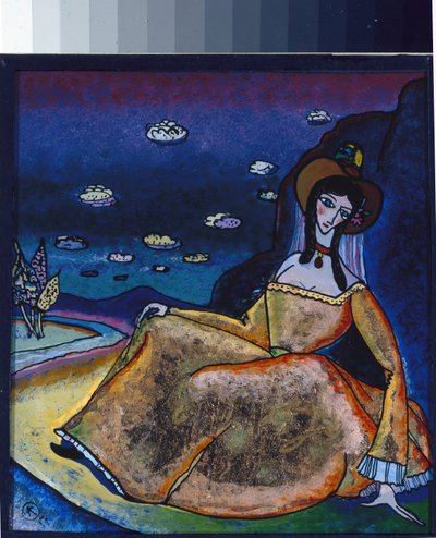 La dama en su vestido dorado de Wassily Kandinsky