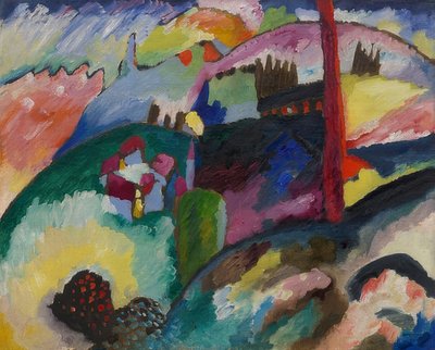 Paisaje con chimenea de fábrica de Wassily Kandinsky
